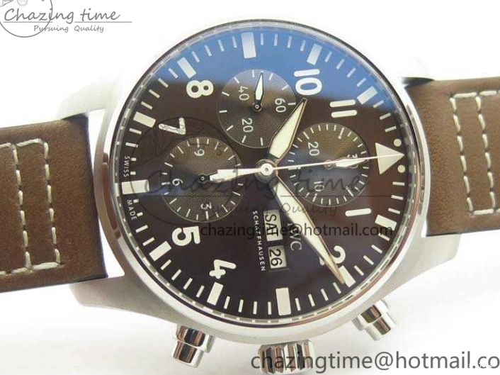 MIROTIME 0523 SunProtective Pilot Chrono IW377713 ZF 1:1 Best Edition Brown Dial On Brown Leather Strap A 7214